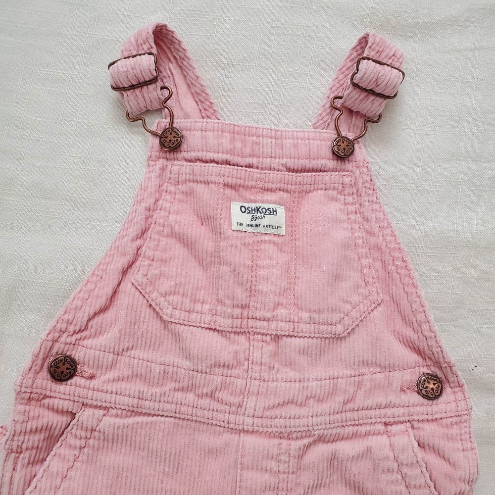 OshKosh B'gosh Pink Corduroy Overalls 4t Girls Toddler Lined Warm Winter Pretty